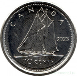 Монета. Канада. 10 центов 2023 год.