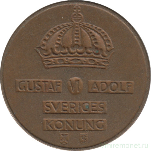 Монета. Швеция. 2 эре 1961 год (TS).