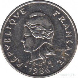 Монета. Новая Каледония. 10 франков 1986 год.