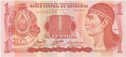 Банкнота. Гондурас. 1 лемпира 2006 год. Тип 84e.
