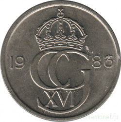 Монета. Швеция. 50 эре 1986 год.