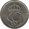  Монета. Швеция. 50 эре 1986 год. ав.