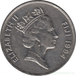 Монета. Фиджи. 20 центов 1994 год.