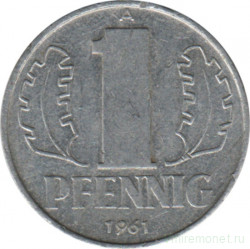Монета. ГДР. 1 пфенниг 1961 год.