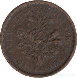 Монета. Канада. Токен провинции Нижняя Канада. ½ пенни (1 су) 1837 год. Надпись "На благо общества".