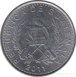 Монета. Гватемала. 5 сентаво 2011 год.