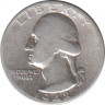 Монета. США. 25 центов 1948 год. Монетный двор D. ав.