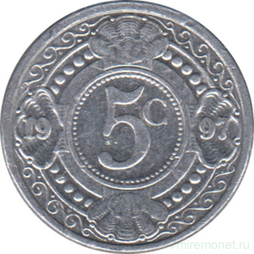 Монета. Нидерландские Антильские острова. 5 центов 1997 год.