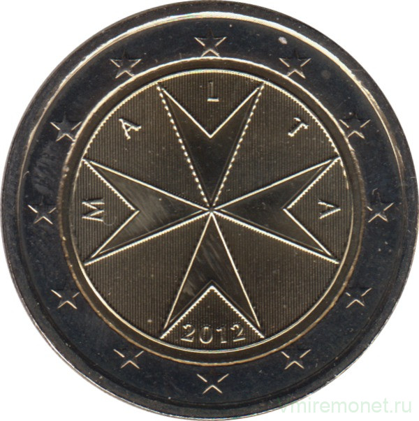 Монета. Мальта. 2 евро 2012 год.