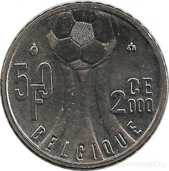 Монета. Бельгия. 50 франков 2000 год. Чемпионат Европы по футболу. BELGIQUE.