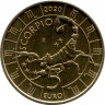 Монета. Сан-Марино. 5 евро 2020 год. Скорпион. Знаки зодиака.