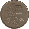  Монета. Норвегия. 10 крон 1995 год. ав.