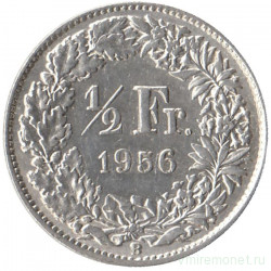 Монета. Швейцария. 1/2 франка 1956 год.