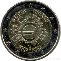Монета. Финляндия. 2 евро 2012 год. 10 лет наличного обращения евро.