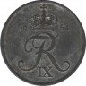  Монета. Дания. 5 эре 1964 год. Цинк. ав.