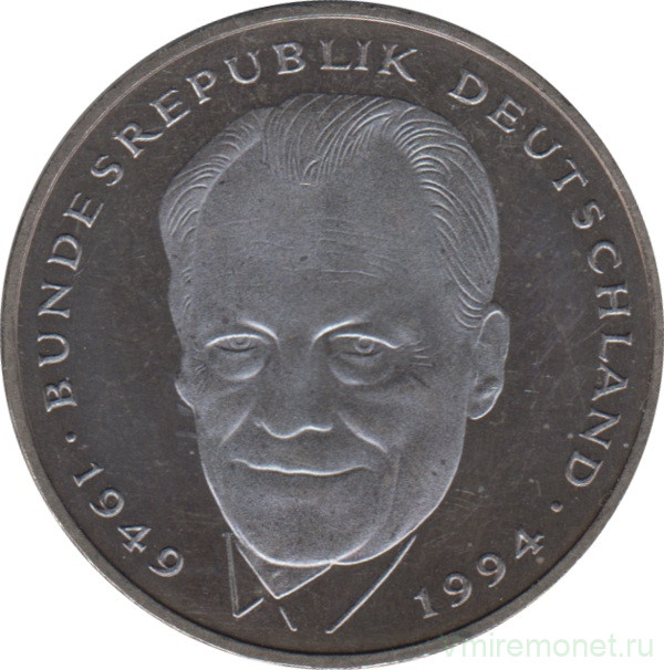 Монета. ФРГ. 2 марки 1994 год. Вилли Брандт. Монетный двор - Карлсруэ (G).