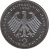 Монета. ФРГ. 2 марки 1994 год. Вилли Брандт. Монетный двор - Карлсруэ (G). рев.