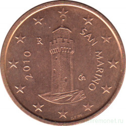 Монета. Сан-Марино. 1 цент 2010 год.