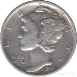 Монета. США. 10 центов 1941 год. Монетный двор S.