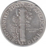Монета. США. 10 центов 1941 год. Меркури дайм. Монетный двор S. рев.
