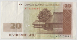 Банкнота. Латвия. 20 лат 2007 год.