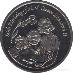 Монета. Острова Питкэрн. 1 доллар 2006 год. 80 лет со дня рождения Королевы Елизаветы II.