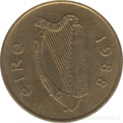 Монета. Ирландия. 20 пенсов 1988 год.