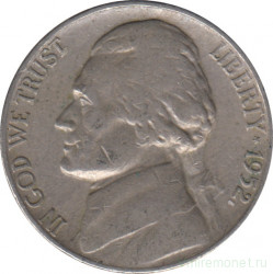 Монета. США. 5 центов 1952 год.  Монетный двор D.