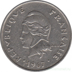Монета. Новая Каледония. 20 франков 1967 год.