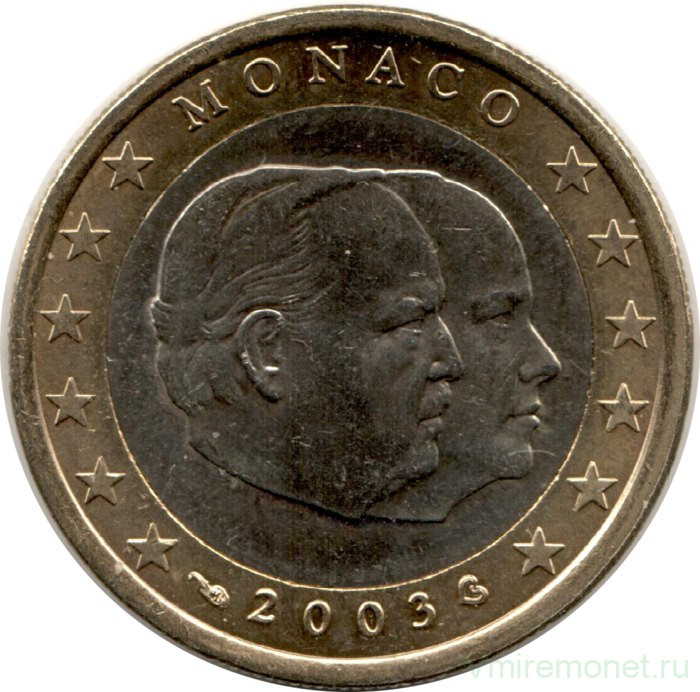 Монета. Монако. 1 евро 2003 год.