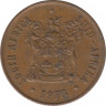 Монета. Южно-Африканская республика. 2 цента 1973 год. ав.