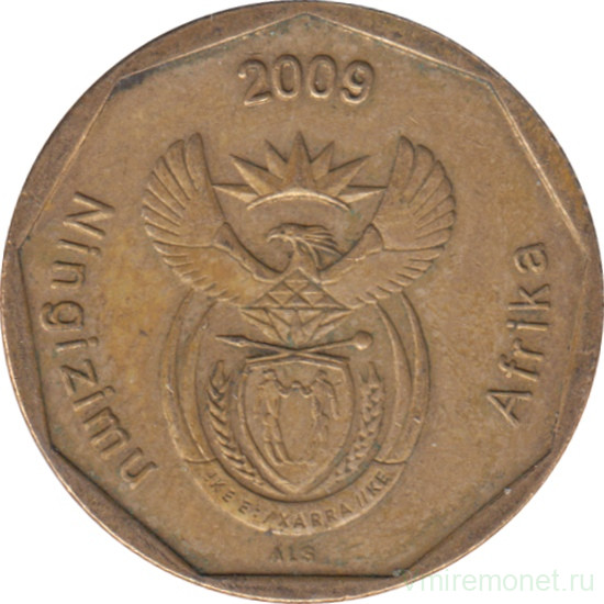 Монета. Южно-Африканская республика (ЮАР). 50 центов 2009 год.