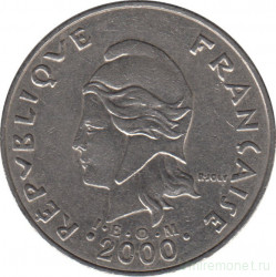 Монета. Новая Каледония. 20 франков 2000 год.