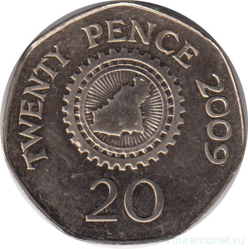 Монета. Гернси. 20 пенсов 2009 год.