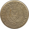  Монета. Кипр. 10 центов 1990 год. ав.