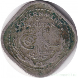 Монета. Пакистан. 1/2 анна 1951 год.