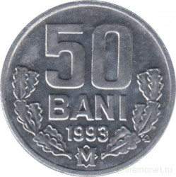 Монета. Молдова. 50 баней 1993 год.