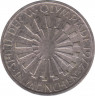 Монета. ФРГ. 10 марок 1972 год. XX летние Олимпийские Игры, Мюнхен 1972 - эмблема. (F). ав.