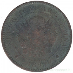 Монета. Аргентина. 1 сентаво 1893 год. 