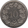 Монета. Швейцария. 10 раппенов 2001 год. рев.