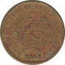Монета. Перу. 5 сентимо 1995 год. ав.