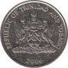 Монета. Тринидад и Тобаго. 25 центов 2006 год. ав.