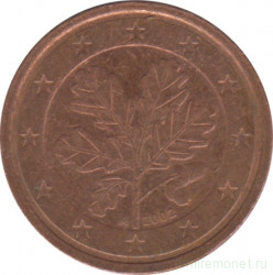 Монета. Германия. 2 цента 2002 год. (A).
