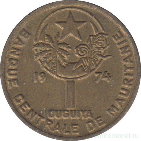 Монета. Мавритания. 1 угия 1974 год.