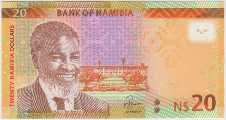 Банкнота. Намибия. 20 долларов 2018 год. Тип 17.