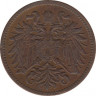 Монета. Австро-Венгерская империя. 2 геллера 1913 год. рев.
