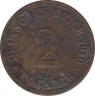 Монета. Германия (Германская империя 1871-1922). 2 пфеннига 1910 год. (A). ав.