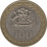 Монета. Чили. 100 песо 2013 год. ав.