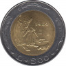  Монета. Сан-Марино. 500 лир 1989 год. 16 веков истории Сан-Марино. ав.