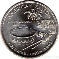 Монета. США. 25 центов 2009 год. Штат № 54 Американское Самоа. Монетный двор P.